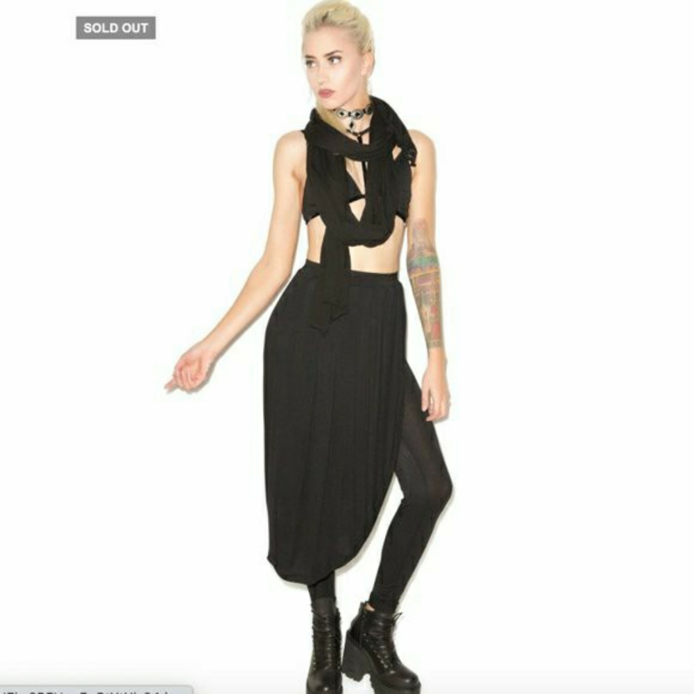 Hlzblz black leggings with drape sz sm
